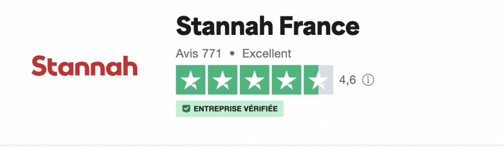 Stannah est notée 4,6/5 en avis clients sur trustpilot